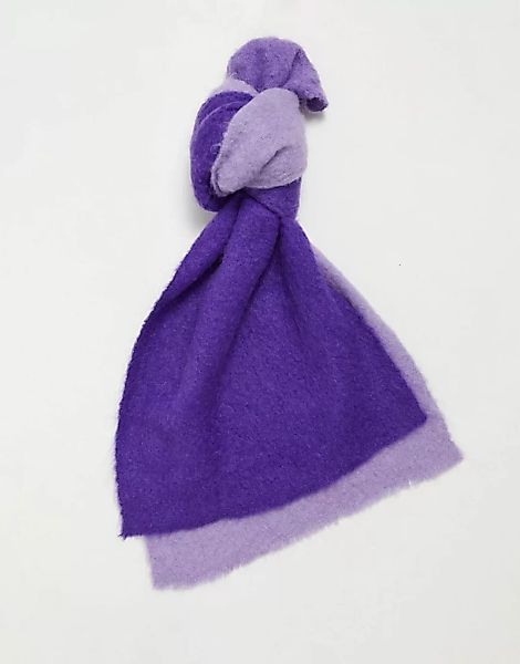 ASOS DESIGN – Schal aus Wollmischung mit Farbverlauf in Lila und Flieder-Me günstig online kaufen