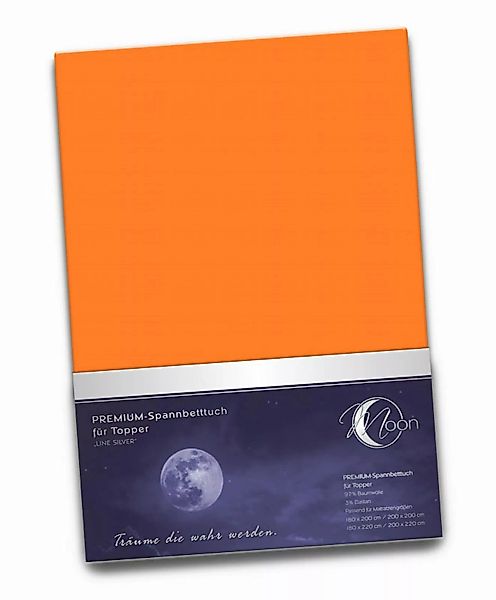 Topper Spannbetttuch 190g/m²  180x200 - 200x220   "Line silver"-orange günstig online kaufen