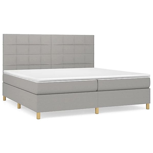 vidaXL Boxspringbett mit Matratze Hellgrau 200x200 cm Stoff1377582 günstig online kaufen