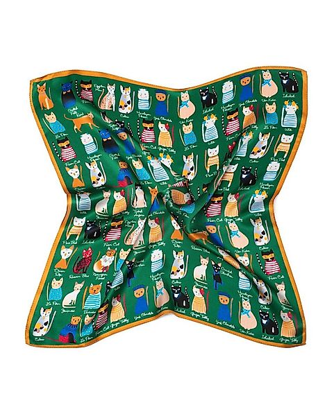 MayTree Seidentuch quadratisch Katzen grün, (Stück), 100% Seide günstig online kaufen