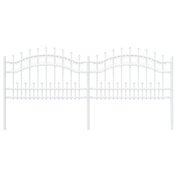 vidaXL Gartenzaun Weiß 115 cm Pulverbeschichteter Stahl 42003973 günstig online kaufen