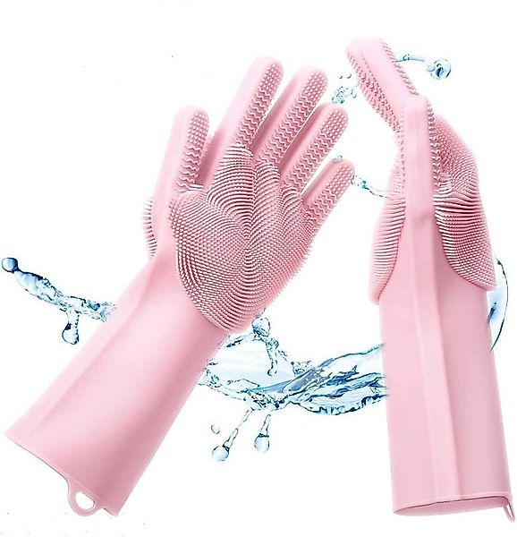 Geschenkehöhle Putzhandschuh Silikon Waschhandschuhe mit Noppen & feinen Bü günstig online kaufen