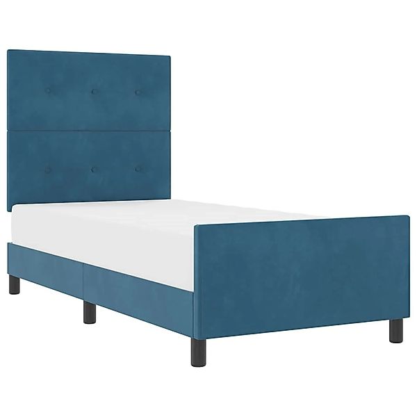 vidaXL Boxspringbett mit Kopfteil Dunkelblau 90 x 190 cm Samt 3344913 günstig online kaufen