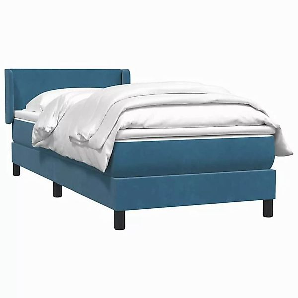 vidaXL Bett Boxspringbett mit Matratze Dunkelblau 90x210 cm Samt günstig online kaufen