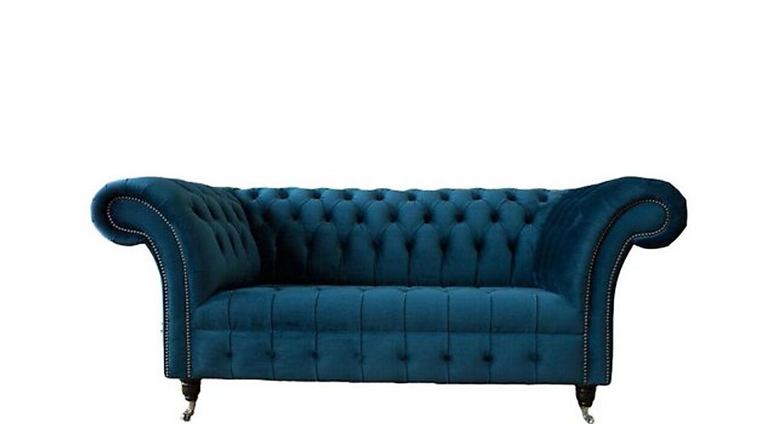 Xlmoebel Sofa Neuheit: Zweisitzer Sofa in blauem Textil-Design mit Chesterf günstig online kaufen