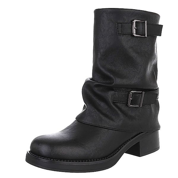 Ital-Design Modischer Damen-Stiefel mit Schnallen für günstig online kaufen
