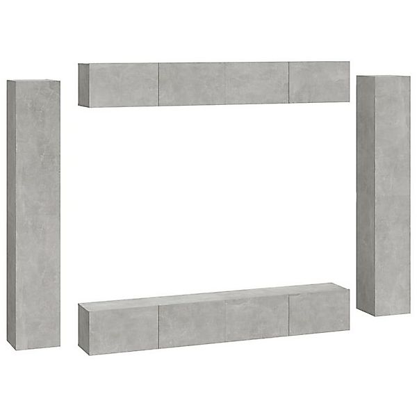 furnicato TV-Schrank 8-tlg. TV-Schrank-Set Betongrau Holzwerkstoff (1-St) günstig online kaufen