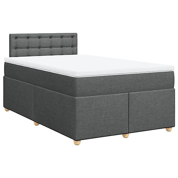 vidaXL Boxspringbett mit Matratze Dunkelgrau 120x200 cm Stoff 3288962 günstig online kaufen
