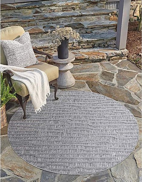 Carpet City "In-& Outdoorteppich Santorini 450, 3D-Effekt, Gestreift" rund günstig online kaufen