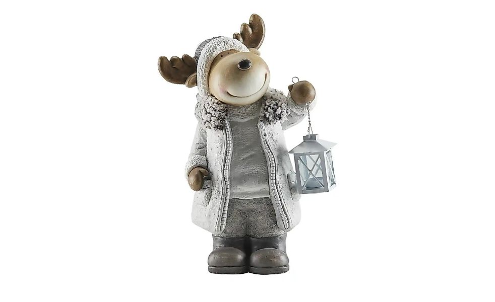 HOME STORY Deko Rentier mit Laterne   ¦ weiß ¦ Magnesia,Metall,Glas ¦ Maße günstig online kaufen