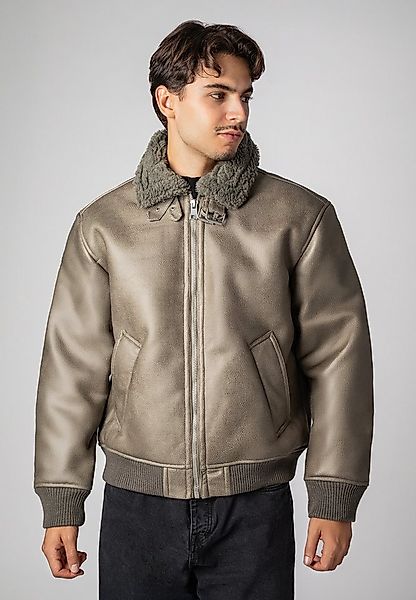 SUBLEVEL Winterjacke Herren Jacke aus Kunstleder mit Kunstfelleinsatz Kunst günstig online kaufen