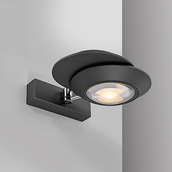 PURE LED-Wandlampe Oculis, schwarz, 30 cm Eisen/Glas, 2-flg. günstig online kaufen