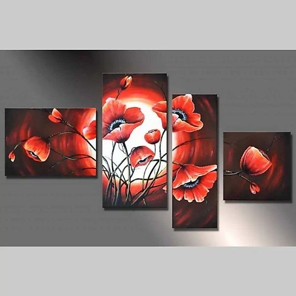 4 Leinwandbilder MOHN (8) 120 x 70cm Handgemalt günstig online kaufen