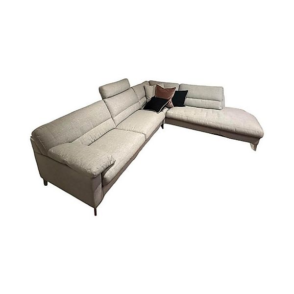 Erpo Ecksofa Ecksofa GA400 Stoff Ruig Lichtgrau 2026 09 Grau Metallfuß Matt günstig online kaufen