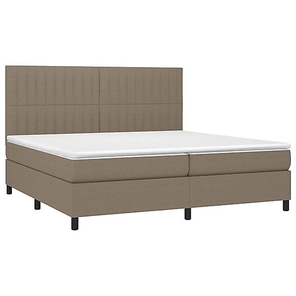 vidaXL Boxspringbett mit Matratze & LED Taupe 200x200 cm Stoff 3135065 günstig online kaufen