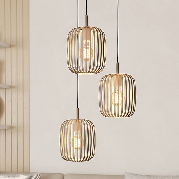 Hängeleuchte Romazzina, Ø 46 cm,  sandfarben, 3-flg., Stahl günstig online kaufen
