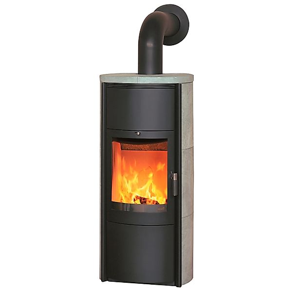 Hark Kaminofen Keno ECOplus Schwarz Naturstein Grau 7kW Automatik günstig online kaufen