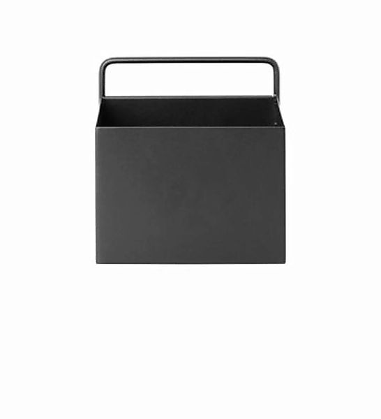 Übertopf Wall Box Square metall schwarz / L 15,6 cm x H 15,6 cm - Ferm Livi günstig online kaufen