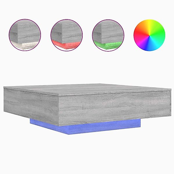 vidaXL Couchtisch mit LED-Leuchten Grau Sonoma 100x100x31 cm 836607 günstig online kaufen