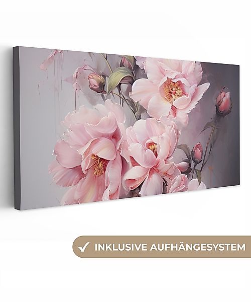 OneMillionCanvasses® Leinwandbild Panorama Rosen - Blumen günstig online kaufen