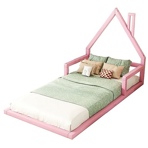 REDOM Kinderbett Hausbett Flachbett, Hausform, Kiefer massiv (Hausform, Kie günstig online kaufen