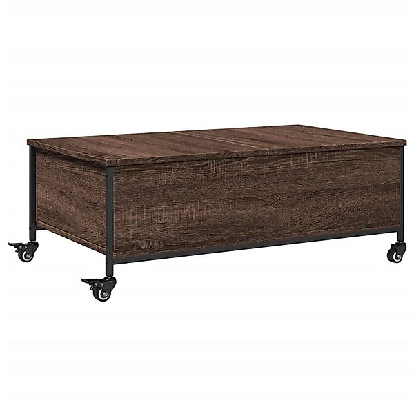 vidaXL Couchtisch mit Rollen Braun Eiche 91x55x34 cm Holzwerkstoff 842300 günstig online kaufen