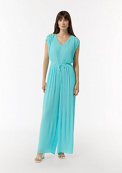 comma Jumpsuit Overall Plissee-Jumpsuit mit V-Ausschnitt günstig online kaufen