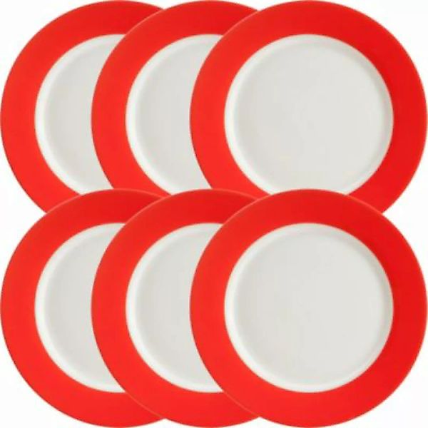 Erwin Müller Dessertteller  6er-Pack Porzellan Roma rot günstig online kaufen