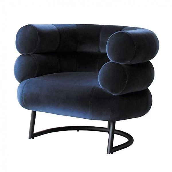 ClassiCon - Bibendum Sessel Gestell schwarz - dunkelblau/Samtstoff Harald 2 günstig online kaufen