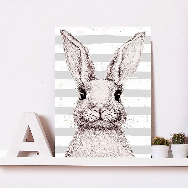 queence Metallbild "Gala" Hase 1 Stk. tlg. Stahlschilder günstig online kaufen