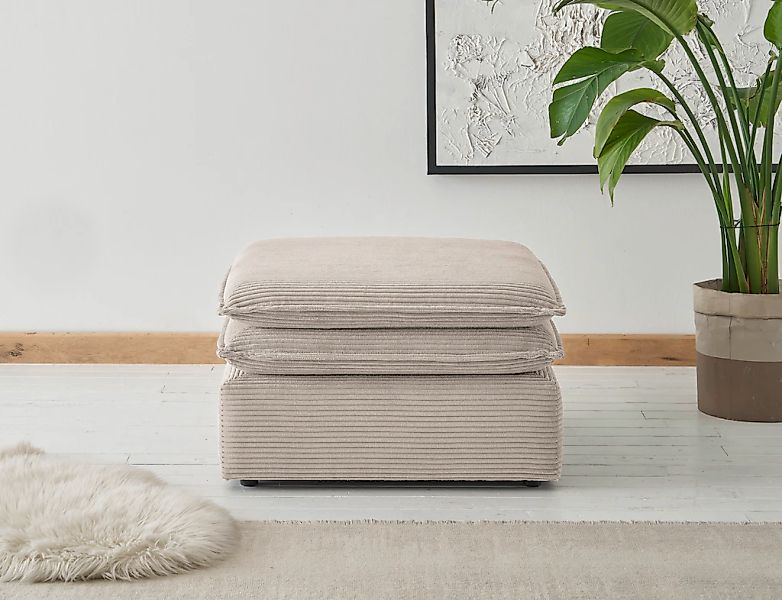 Home affaire Hocker "PIAGGE" Hochwertiger Cord, passend zum Sessel günstig online kaufen