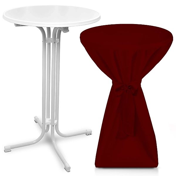 Beautissu Bellini Stehtisch Ø 60cm Weiß mit Premium Stehtischhusse Ø 60cm B günstig online kaufen