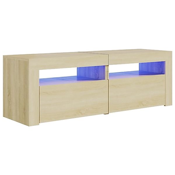 Tv-schrank Mit Led-leuchten Sonoma-eiche 120x35x40 Cm günstig online kaufen