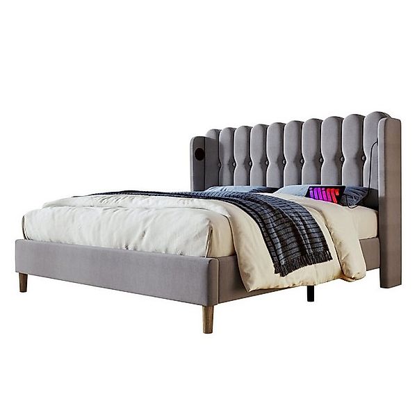 REDOM Polsterbett Einzelbett mit USB Typ C Ladefunktion (140 x 200 cm Bettg günstig online kaufen