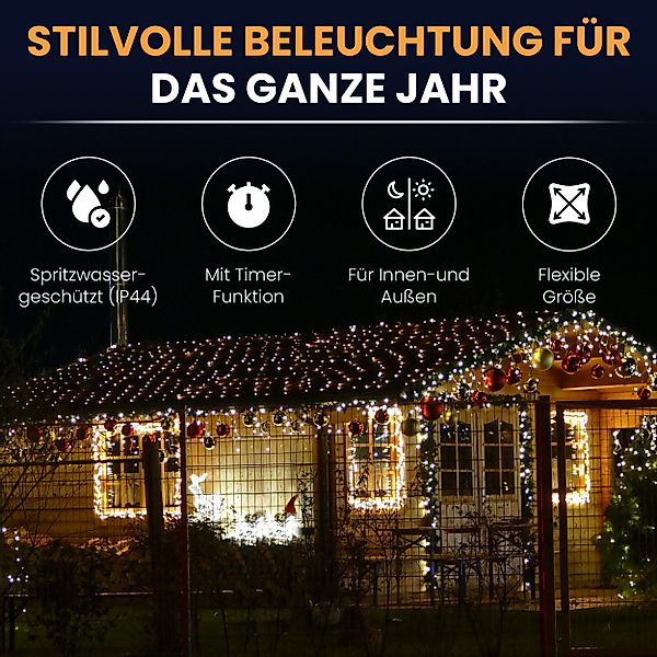 Gartenpirat LED-Lichternetz mit Kabel LED-Beleuchtung Lichterkette günstig online kaufen