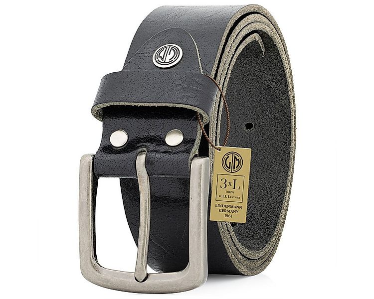 LINDENMANN Ledergürtel Jeansgürtel aus Vollbüffelleder 40 mm schwarz mit Do günstig online kaufen
