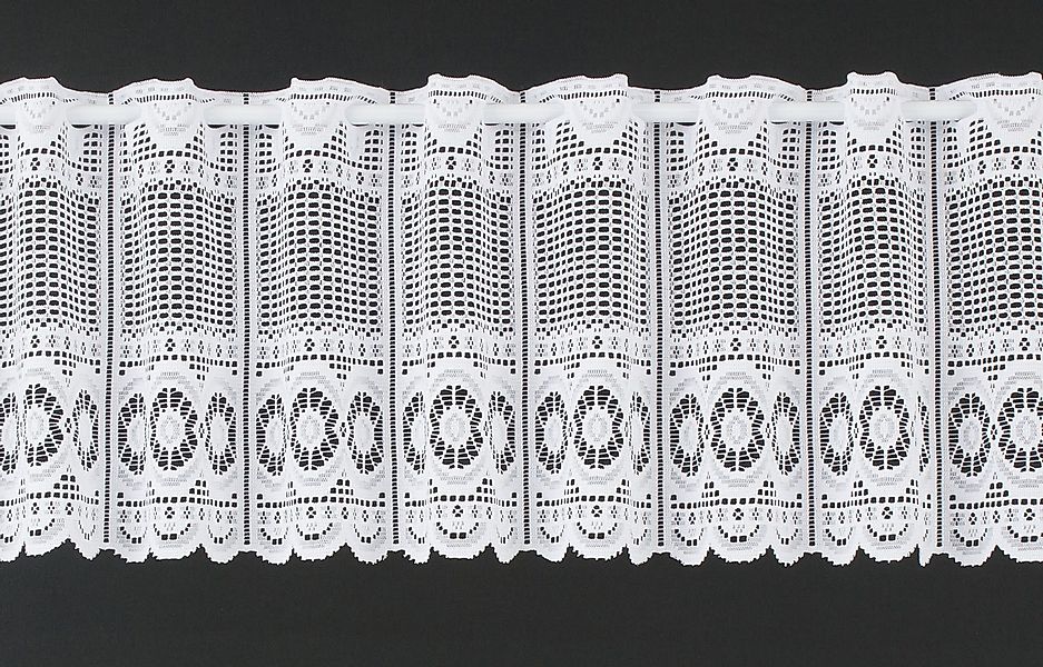 Gardinen Kranzusch Scheibengardine Jacquard gebogt Abschluss günstig online kaufen