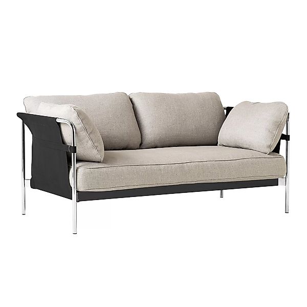 HAY - Can 2.0 2-Sitzer Sofa Gestell Stahl verchromt - grau/Stoff Romo Roden günstig online kaufen