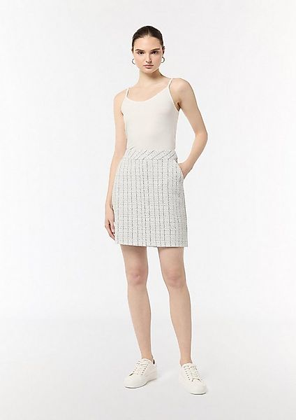 comma Minirock Rock Bouclé-Jerseyrock mit Metallic-Garn günstig online kaufen