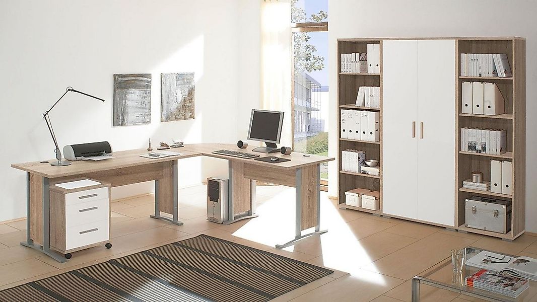 möbel-direkt.de Büromöbel-Set Office Line in Eiche Sonoma kombiniert mit We günstig online kaufen