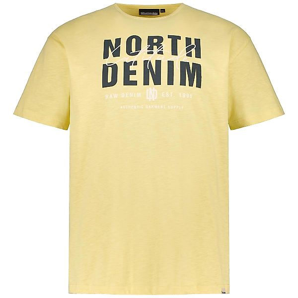 North T-Shirt mit Label-Print Farbe gelb Größe: 5XL günstig online kaufen