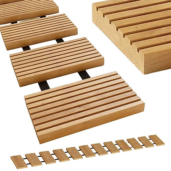 holz4home® Holzfliesen Rollweg aus Lärchenholz I Holzweg Gartenweg zum Ausr günstig online kaufen