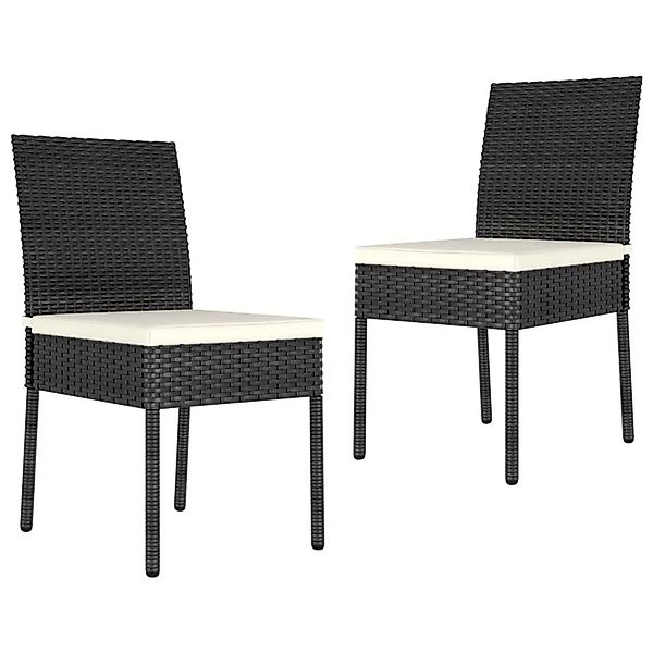 vidaXL Garten-Essstühle 2 Stk Poly Rattan Schwarz 315106 günstig online kaufen