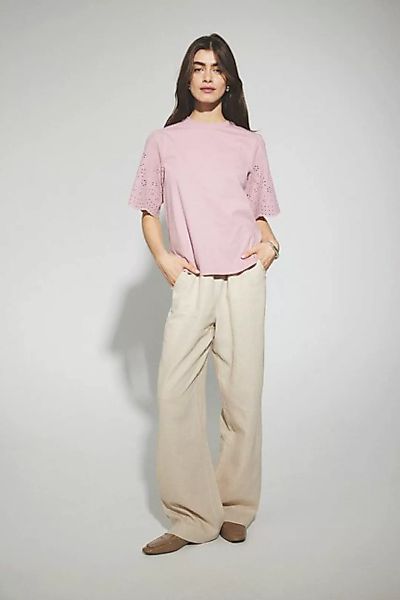 Y.A.S Kurzarmshirt YASLEX SS TOP W. EMB SLEEVES S. NOOS (Kurzarm mit Lochst günstig online kaufen