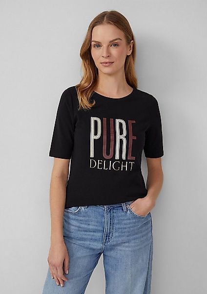 s.Oliver Kurzarmshirt T-Shirt Jersey-T-Shirt im Slim Fit mit Frontprint günstig online kaufen