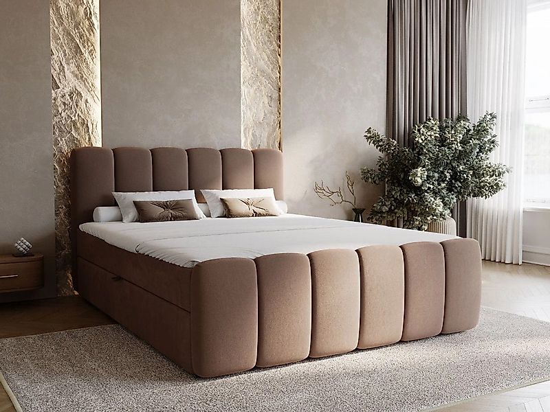 GrainGold Boxspringbett mit Bettkästen CLOUD, Modern Bett mit Kopfteil, 180 günstig online kaufen