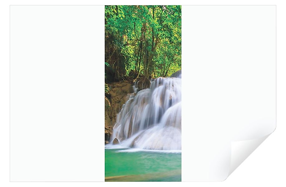 Wallarena Türtapete Selbstklebend Wald Wasserfall Natur günstig online kaufen