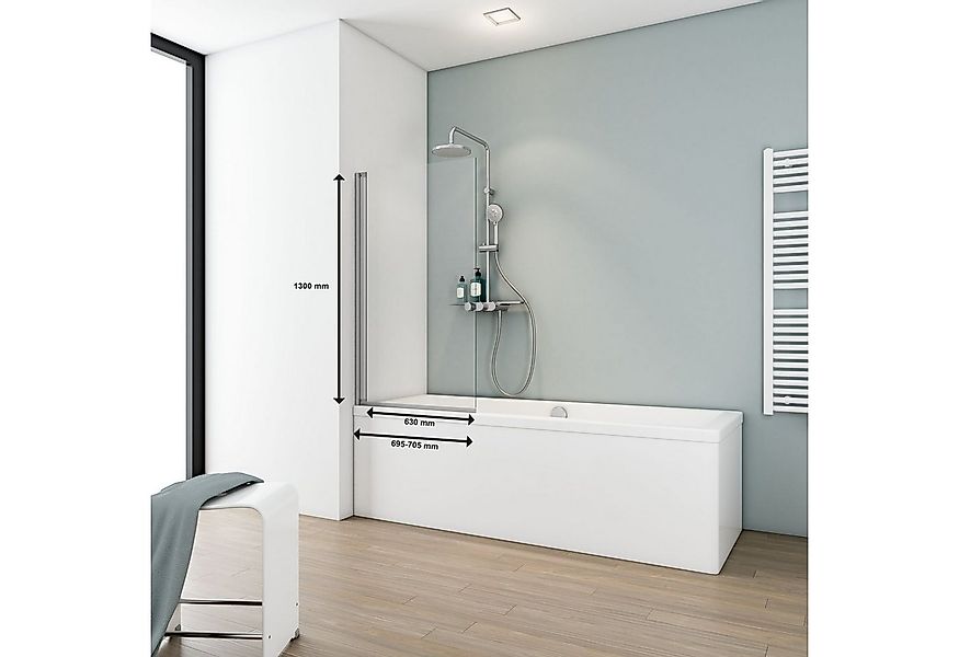 Schulte Badewannenfaltwand Duschwand für Badewanne, Klar Hell, Glas, (1 tlg günstig online kaufen