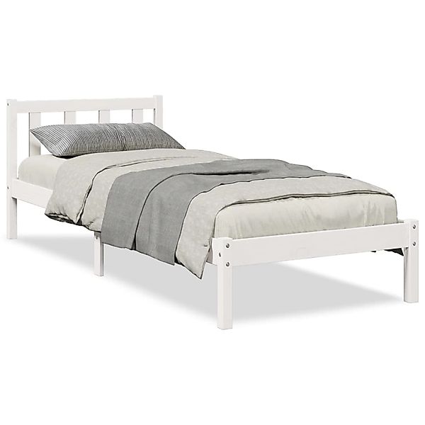 vidaXL Massivholzbett Extra Lang ohne Matratze Weiß 100x210 Kieferholz 8524 günstig online kaufen