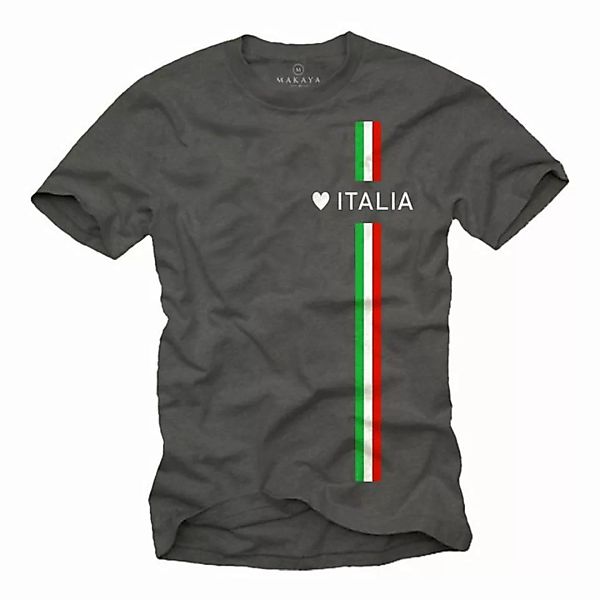 MAKAYA T-Shirt Herren Italia Herz Italienische Flagge Fahne Fußball Trikot günstig online kaufen